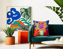 Matisse Decorative Pillow Cover Cutouts Hand Embroidered Abstract Toss Pillows Farmhouse Chair Cushion Contemporary Pillowsham Mid-Century Chair Cushions Wool Size 18x18 by CozyNest Decor