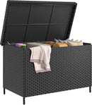 YITAHOME 230 Gal Outdoor Storage Box, XXL All-Weather Wicker Deck Box for Patio Furniture, Cushions, Pool Accessories and Garden Tools - Black by CozyNest Decor