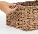 mDesign Woven Farmhouse Kitchen Pantry Food Storage Organizer Basket Bin Box - Container Organization for Cabinets, Cupboards, Shelves, Countertops - Store Potatoes, Onions, Fruit, 3 Pack, Brown Ombre by CozyNest Decor