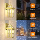 WIHTU Outdoor Wall Lantern, Porch Lights with Glass Shade, Waterproof Sconce Light, Aluminum Exterior Lighting Fixture, Anti-Rust Front Door Outdoor Lights for House, Gold by GreenHaven Gardens