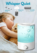 MegaWise Topfill 7-colour Night light humidifier for Kid bedroom with 3.5L Large Capacity, No leakage Design Fine Mist Output Auto Shutoff, Essential Oil Safe Tank by TinyTreasures Baby Boutique