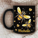 Hyturtle Personalized Jewelry Bee Mug - Bee Keeper Gifts For Women Lovers Teacher - Honey Gifts For Beekeeper Farmer On Birthday - Queen Honeycomb Decor - Custom Coffee Cup Ceramic Mug 11 Oz 15 Oz by CozyNest Decor