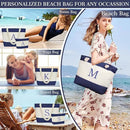 YOOLIFE Beach Bags for Women - Initial Tote Waterproof Bag with Makeup Bag, Mothers Day Gifts for Women Mom Friend Birthday by GreenHaven Gardens