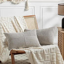 Fancy Homi 2 Packs Neutral Grey Lumbar Decorative Throw Pillow Covers 12x24 Inch for Living Room Couch Bed Sofa, Farmhouse Home Decor, Soft Striped Corduroy Rectangle Accent Cushion Case 30x60 cm by CozyNest Decor