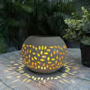 Solar Table Light Outdoor Waterproof- Solar Powered LED Lamp Hollowed-Out White Metal Desktop Decorative Lantern for Indoor Desk Bedroom Patio Garden Pathway Yard by GreenHaven Gardens