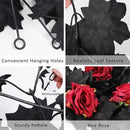 Artificial Black Garland Hanging Vine Artificial Floral Vines Fall Garland Hanging Flower Fake Rose Vines for Black and Burgundy Wedding Decor Halloween Indoor Outdoor Party Wall (Red Rose) by CozyNest Decor