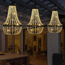 Hanging Solar Chandelier Outdoor, 30 Warm White Lights Acrylic Clear Beaded Chandelier with S Hooks Modern Lantern for Garden Yard Patio Gazebo Decorations, 28”H by GreenHaven Gardens