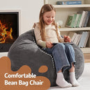 Homguava 2FT Bean Bag Chair,Teardrop Bean Bags Small Beanbag Chair with Memory Foam Filled and Ultra Soft Corduroy Cover for Living Room, Bedroom (Small,Grey) by TinyTreasures Baby Boutique