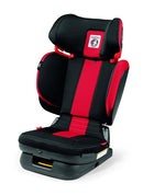 Peg Perego Viaggio Flex 120 Booster, 4D Total Adjust for Safety & Comfort, No Armrests, Compact Fold for Travel, 40-120 lbs, Made in Italy, Monza (Black & Red) by TinyTreasures Baby Boutique