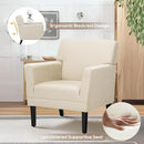 COLAMY Modern Accent Chair for Living Room, Upholstered Fabric Accent Armchair with Back, Soft Single Sofa Chair with Arms for Bedroom/Office/Reception Room, Oatmeal by CozyNest Decor