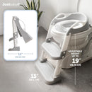 Jool Baby Potty Training Seat with 2 Step Ladder for Toddlers - Soft Cushioned Seat & Splash Guard, Adjustable Height (Gray) by TinyTreasures Baby Boutique