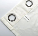 MIUCO Moroccan Embroidered Semi Sheer Curtains Faux Linen Grommet Curtain Panels for Living Room 52 x 95 Inch 1 Pair, Off White by CozyNest Decor