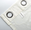 MIUCO Moroccan Embroidery Semi Sheer Curtains Faux Linen Grommet Curtains for Bedroom 52 x 63 Inch 2 Panels, Off White by CozyNest Decor