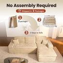 ovios 105” Modular Sectional Sofa with Thicken Seat Cushion, Cloud Couch with Deep Seat, Modern L-Shape Sofas Couches with Chaise,Upholstered Couches for Living Room Bedroom,Beige by CozyNest Decor