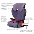 Britax Highpoint Backless Belt-Positioning Booster Seat, SafeWash Purple Ombre by TinyTreasures Baby Boutique