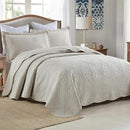 MarCielo 3-Piece 100% Cotton Oversized Bedspread Lightweight Quilt Coverlet Embroidery Farmhouse Bedding (Tf Khaki Beige, Oversized King (118"x106")) by CozyNest Decor