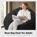 Hobestluk 4.5FT Bean Bag Chair Giant Bean Bag Chair with Filler Included Adult Bean Bag Chairs with Removable Cover for Bedroom Living Room - (Jumbo, Black) by CozyNest Decor