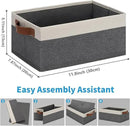 GhvyenntteS Small Fabric Storage Bins with Handles 6 Pack, 11.8" x 7.87" x 5.11" Storage Baskets for Shelves, Baskets for Organizing Clothes Underwear Socks Hats DVDs (Grey/White) by CozyNest Decor