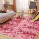 Area Rugs 9x12, Fluffy Rugs for Living Room, Ultra Soft Rugs for Bedroom, Non-Slip Indoor Carpet for Nursery, Kids Room, Playroom, Home Decor, Tie-Dyed Dark Pink by TinyTreasures Baby Boutique
