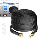 Garden Hose 25ft, Made of TPE(Not PVC), Ultra-Light & Flexible Water Hose with Solid Brass Fittings, Non-Shrinking, Easy to Storage, Drinking Water Safe Material, All-weather, Black, Newbox by GreenHaven Gardens