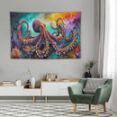 Octopus Tapestry Octopus Tapestries Ocean Navy Coastal Fabric Wall Hanging Aesthetic Space Indoor Outdoor Wall Art Tablecloth Bedspread for Bedroom Dormitory Living Room Home Decor 40"x60" by CozyNest Decor