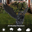 Natelf Solar Owl Decoy Sculptures & Statues Halloween Decoration, Standing Metal Bird Deterrent to Scare Birds Squirrels Away for Outdoor Garden Yard Patio, Black by GreenHaven Gardens