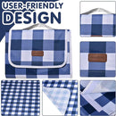 80"x80" Extra Large Waterproof Outdoor Mat - Sandproof Foldable Picnic Blanket for Family Camping, Backyard, Beach Parties - Heavy Duty & Easy Storage (Blue&White) by TinyTreasures Baby Boutique