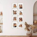 Camden Reed Arcadia 8 Piece Oversized Gallery Wall Frame, 11x14 and 11x11 inch matted frames for featuring 8x10 and 8x8 Inch Photographs or Art Prints, Natural Finish by CozyNest Decor