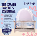 Crib Tent to Keep Baby from Climbing Out – Pop Up Crib Net Canopy with Strong Breathable Mesh, Double Auto-Lock Zippers & Durable Frame – Easy Install Baby Safety Cover for Standard Cribs by TinyTreasures Baby Boutique