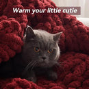 Chunky Knit Throw Blanket, 40''*50'' Knitted Throw Chenille Yarn for Bed Couch, Handmade Red Crochet Big Thick Blanket, Machine Washable Cute Comfy Blanket for Home Decor by CozyNest Decor