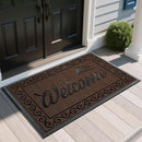Yimobra Welcome Mat Outdoor Indoor, Waterproof Heavy Duty Front Door Mat Outside Entrance, Extra Sturdy Non-Slip Doormat, Low Profile, Dirt Trapping, 47x32 Inches, Coffee by CozyNest Decor