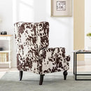 DUOMAY Tufted Accent Chair Set of 2, Modern Upholstered Wingback Side Arm Chair for Living Room Bedroom with Wood Legs, Comfy Reading Guest Chair for Office, Milk Cow/Brown by CozyNest Decor