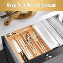 Silverware Organizer Kitchen Drawer Organizer Utensil Organizer Bamboo Silverware Holder Cutlery Organizer in Drawer Flatware Organizer Tray(5 slots, Natural by CozyNest Decor