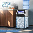 Ice Maker Commercial Ice Machine 200 lbs /24H, 33 lbs Large Storage Capacity Bin, Under Counter or Freestanding Ice Cube Makers Stainless Steel for Restaurant Bar Cafe by CozyNest Decor