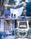 Brightown Solar String Lights for Outside, 2 Packs Total 39.2Ft 480 LED Solar Fairy Lights for Outdoor Waterproof, Firecracker Twinkle Lights with 8 Modes for Patio Party Garden Yard Home, Pure White by GreenHaven Gardens