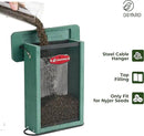 Kingsyard Metal Mesh Bird Feeder for Outdoors Hanging, Finch Feeder for Nyjer/Thistle, Sliding Mesh & Built-in Perch, Recycled Plastic, Green by CozyNest Decor
