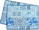NEWLAKE Quilted Cotton Bed Pillowcases, Blue Classic Bohemian Pattern, 2 Pieces, 20x27 Inch by CozyNest Decor