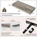 RICHFOCUS 24Inch Floating Shelves for Wall 2 Pack Shelves for Bedroom|Kitchen|Bathroom Wall Mounted Rustic Wood Floating Shelf with Invisible Brackets for Books|Storage|Decor, Grey by CozyNest Decor