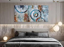 Arjun Abstract Wall Art Geometric Canvas Circle Block Painting Modern Grey Brown Picture, Large Size Simple Artwork Ready to Hang Framed for Bedroom Living Room Bathroom Home Office Wall Décor 40"x20" by CozyNest Decor