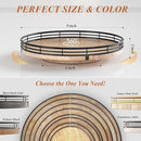 9" Oak Wood Lazy Susan Turntable Organizer for Cabinet, Round Wooden Farmhouse Lazy Susan Organization and Storage for Dining Table, Pantry, Kitchen, Countertop, Cupboard,Home Decor by CozyNest Decor
