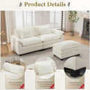 URRED Modular Sectional Sofa Comfy Cloud Couch, Modern Chenille Sofa Sleeper Deep Seat Couches with Ottoman/Pillows for Living Room (White, 82.6''- L Shape) by CozyNest Decor