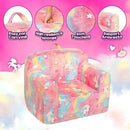 ALIMORDEN Kids Ultra-Soft Snuggle Foam Filled Chair, Cuddly Sherpa Reading Couch for Boys and Girls,Glow-in-The-Dark Unicorn Pattern by CozyNest Decor