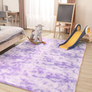 Plush Area Rug 4x5.8, Ultra Soft Rugs for Living Room, Fluffy Carpet Rugs for Bedroom, Non-Slip Indoor Rug for Nursery, Study Room, Playroom, Home Decor, Tie-Dyed Purple by TinyTreasures Baby Boutique