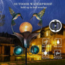 VCUTEKA Solar Lights Outdoor Metal Garden Stake Waterproof Crackle Glass Globe Garden Decor Hummingbird for Pathway, Lawn, Patio, Yard by CozyNest Decor