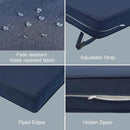 LVTXIII Patio Chair Cushions 19"x19"x3", Water-Repellent Outdoor Seat Cushions for Patio Furniture, Square Chair Pads with Ties for Home Garden Decoration, Set of 2, Navy Blue by GreenHaven Gardens