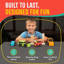 DIY Wood Building Kits, STEM Woodworking Kit for Kids, Creative Fun Craft Projects, Great Gift for Boys & Girls (Wooden Cars, 1-Pack) by TinyTreasures Baby Boutique