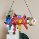 Stained Glass Window Hanging - Large Stained Glass Birds on Branch, Birds Sun Catchers Indoor Window with Chain and Hook Gifts for Bird Lover, Mom, Grandma, Stocking Stuffers for Women by TinyTreasures Baby Boutique