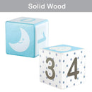 I'm Solid Wood Monthly Weekly Yearly Milestone Age Blocks, Newborn Gifts & Keepsakes for Picture Props (4 Pcs/Blue) by TinyTreasures Baby Boutique
