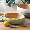 Fruit Bowl For Kitchen Counter, Decorative Bowl, Large Serving Bowl Or Fruit Basket For Kitchen Spun Bamboo (Sage) by CozyNest Decor