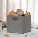 HNZIGE Fabric Storage Cubes Bins Baskets for Shelves Set of 4 Baskets, 13 Inch Storage Bins with Handles, Foldable Storage Cube Organizer Bins Organizing Home Nursery (Gray) by TinyTreasures Baby Boutique